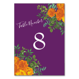 Tarjeta De Mesa Rosa Naranja   de la boda de otoño