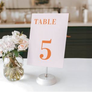 Tarjeta De Mesa Rosa Naranja Melocotón Albaricoque Aplastar Mesa 7