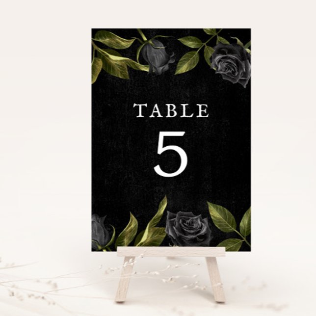 Tarjeta De Mesa Rosa negro gótico ducha de novia (Subido por el creador)