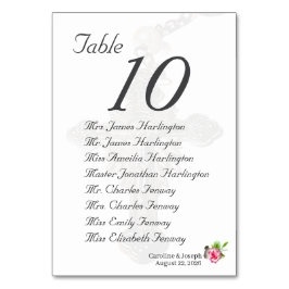 Tarjeta De Mesa Rosa Nuptial Boda