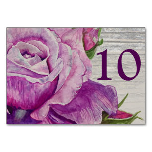 Tarjeta De Mesa Rosa púrpura de color acuático ruso