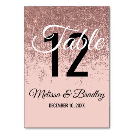 Tarjeta De Mesa Rosa Purpurina de oro paraliza número de tabla ros