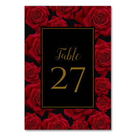 Tarjeta De Mesa Rosa Roja Elegante - Boda