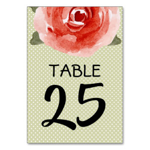 Tarjeta De Mesa Rosa Roja en Lime Derby