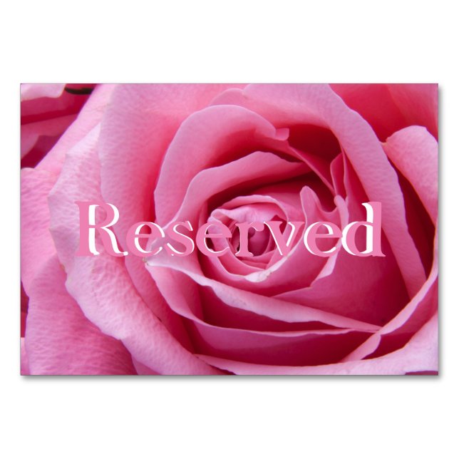 Tarjeta De Mesa Rosa rosa horizontal de 3,5" x 5" reservada (Anverso)