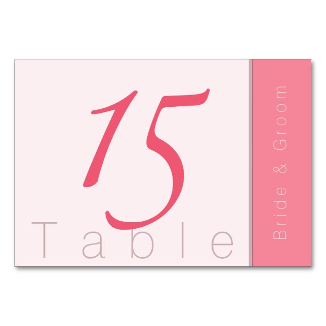 Tarjeta De Mesa Rosa Rosa Para Siempre Comienza Elegante Boda Simp (Anverso)