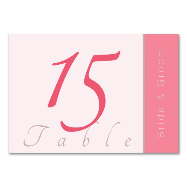 Tarjeta De Mesa Rosa Rosa Para Siempre Comienza Una Boda Sencillam (Anverso)