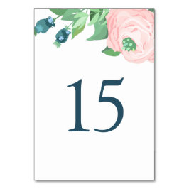 Tarjeta De Mesa Rosa rosada. Elegante Boda Jardín