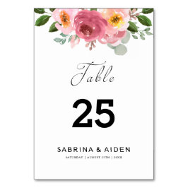Tarjeta De Mesa rosa terroso | Boda Floral rosa Rubor
