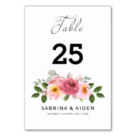 Tarjeta De Mesa rosa terroso | Boda Floral rosa Rubor