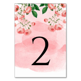 Tarjeta De Mesa Rosa Vintage Boda Botánico Floral Rosa