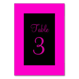 Tarjeta De Mesa Rosa y negro