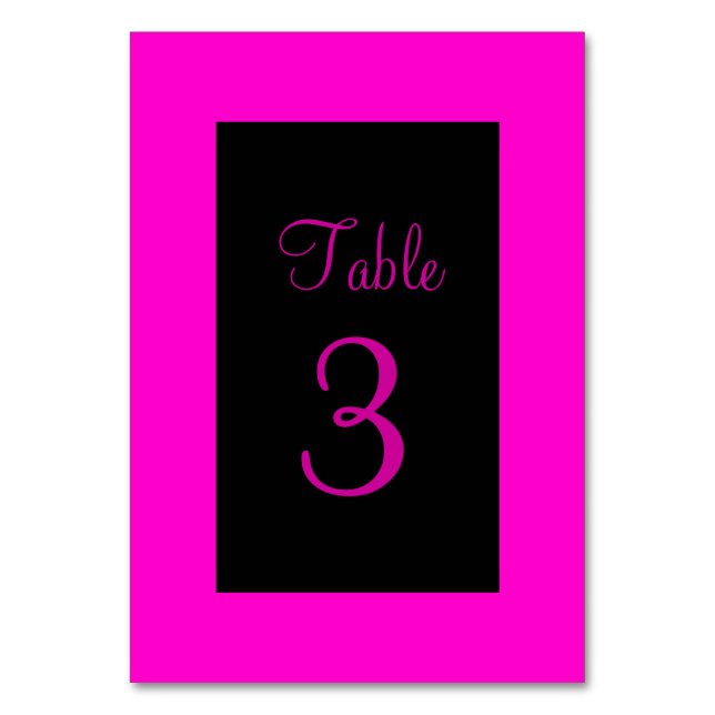 Tarjeta De Mesa Rosa y negro (Anverso)