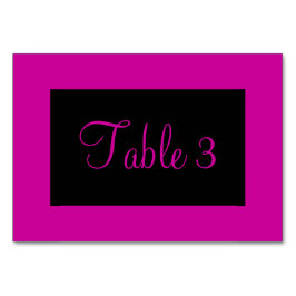 Tarjeta De Mesa Rosa y negro numerados
