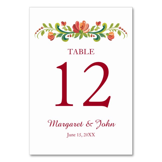 Tarjeta de mesa rosada roja y rosa (Reverso)