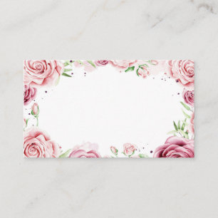 Tarjeta De Mesa Rosas acuarela rosadas marco boda