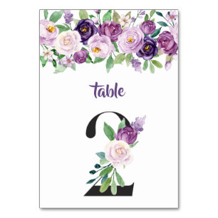 Tarjeta De Mesa Rosas acuáticos n.º 2 Purple & Lavender