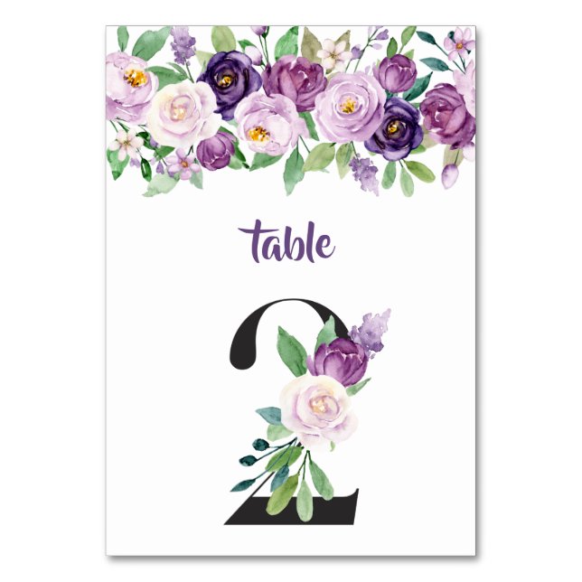 Tarjeta De Mesa Rosas acuáticos n.º 2 Purple & Lavender (Anverso)
