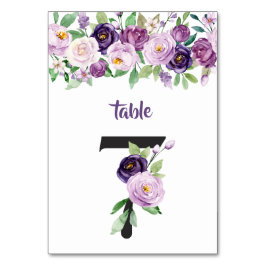 Tarjeta De Mesa Rosas acuáticos n.º 7 Purple & Lavender