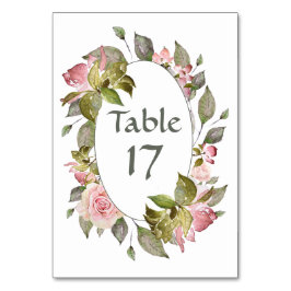 Tarjeta De Mesa Rosas de acuarela Boda rosa suave