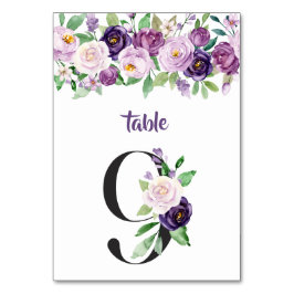 Tarjeta De Mesa Rosas de color morado y lavanda