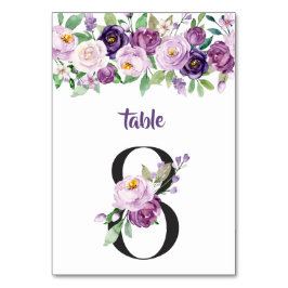 Tarjeta De Mesa Rosas de color morado y lavanda