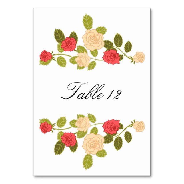 Tarjeta De Mesa Rosas de jardín (Anverso)