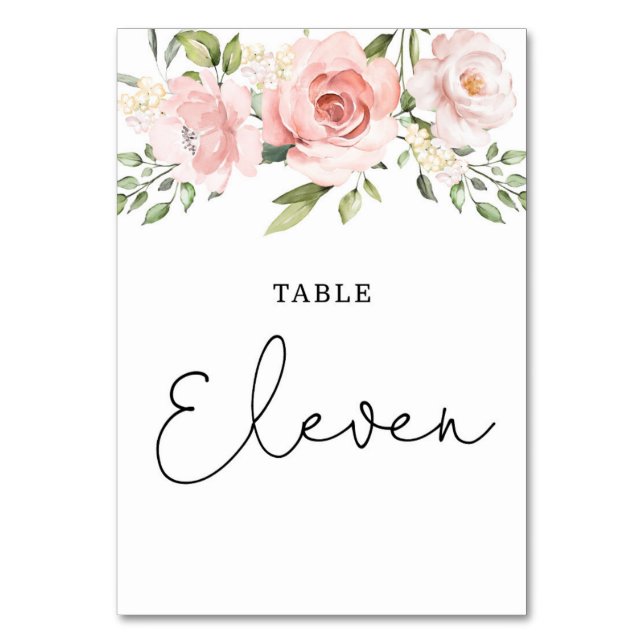 Tarjeta De Mesa Rosas de rubor (Anverso)