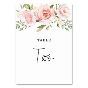 Tarjeta De Mesa Rosas de rubor floral boda