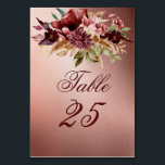Tarjeta De Mesa Rosas de terracota de oro de rosa metálico rústico<br><div class="desc">Los números de tabla de los rosas de terracota de oro de rosa metálico rústico.</div>