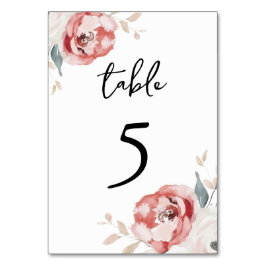 Tarjeta De Mesa Rosas delicadas Floral Elegante Boda