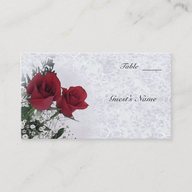 Tarjeta De Mesa Rosas Dream Boda Mesa Sesión (Anverso)