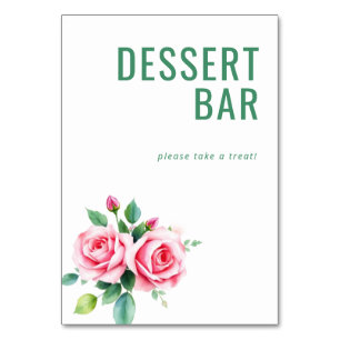 Tarjeta De Mesa Rosas Elegantes de Acuarela en Pastel