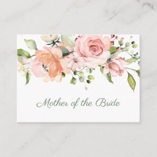 Tarjeta De Mesa Rosas elegantes de albaricoque rosa Madre de la no