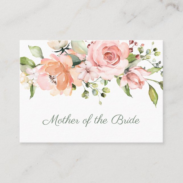 Tarjeta De Mesa Rosas elegantes de albaricoque rosa Madre de la no (Anverso)