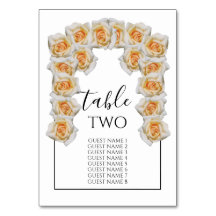 Rosas naranjas Boda Nombres de invitados