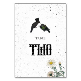 Tarjeta De Mesa Rosas negros góticos se vuelven Bodas