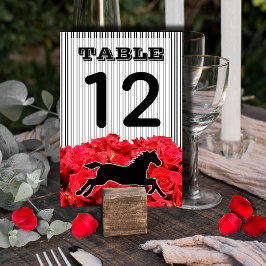 Tarjeta De Mesa Rosas rojas y caballo de carreras Derby Bridal Sho