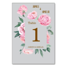 Rosas rosadas elegantes y boda floral gris