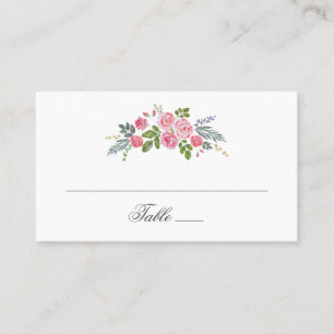 Tarjeta De Mesa rosas rosas rosas. Flores de jardín. Moda boda flo