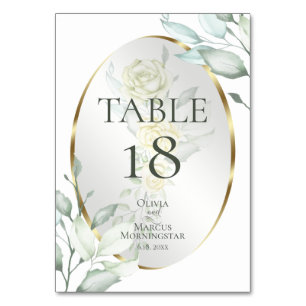 Tarjeta de mesa Rosas Rubor marfil-amarillo acua