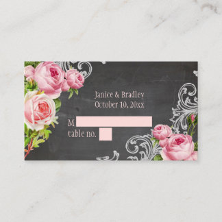 Tarjeta De Mesa Rosas/tarjetas de mesa de PixDezines Chalkboard+Vi