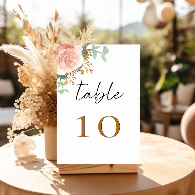 Tarjeta De Mesa Rose gold eucalyptus greenery floral (Subido por el creador)