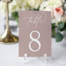 Tarjeta De Mesa Rose Taupe | Escritura simple y elegante
