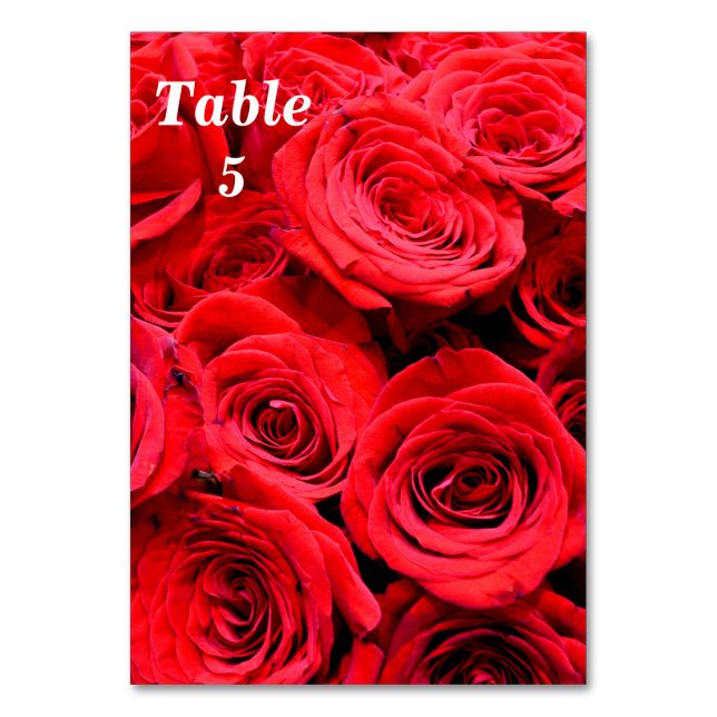 Tarjeta De Mesa Roses rojos (Anverso)