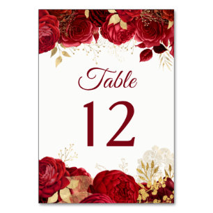 Tarjeta De Mesa Roses Roses Rojos y Oro Todos los eventos