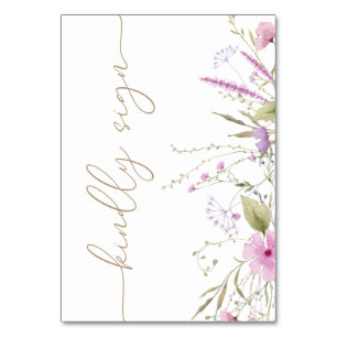Tarjeta De Mesa Rótulo Baby Shower Table de Wildflower Meadow