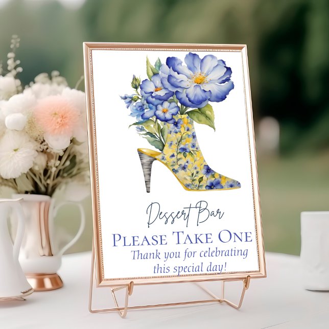 Tarjeta De Mesa Rótulo Chinoiserie High Heel Shoe Dessert Bar (Subido por el creador)