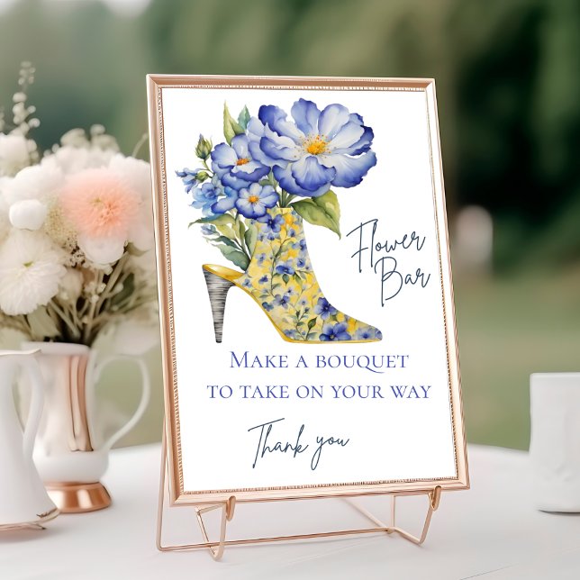 Tarjeta De Mesa Rótulo Chinoiserie High Heel Shoe Flower Bar (Subido por el creador)