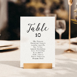 Tarjeta De Mesa Rótulo de asiento clásico y elegante para Bodas pe